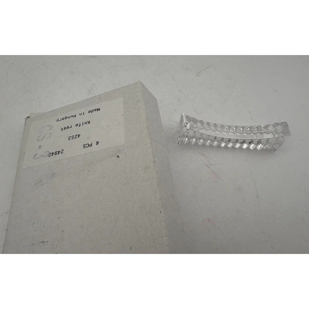 Vintage Clear Acrylic Knife Rests Set of 4 Lucite Table Knife Holders w/ Box